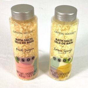 Crystal Waters scented bath salts-lemon, squeeze, peach sangria